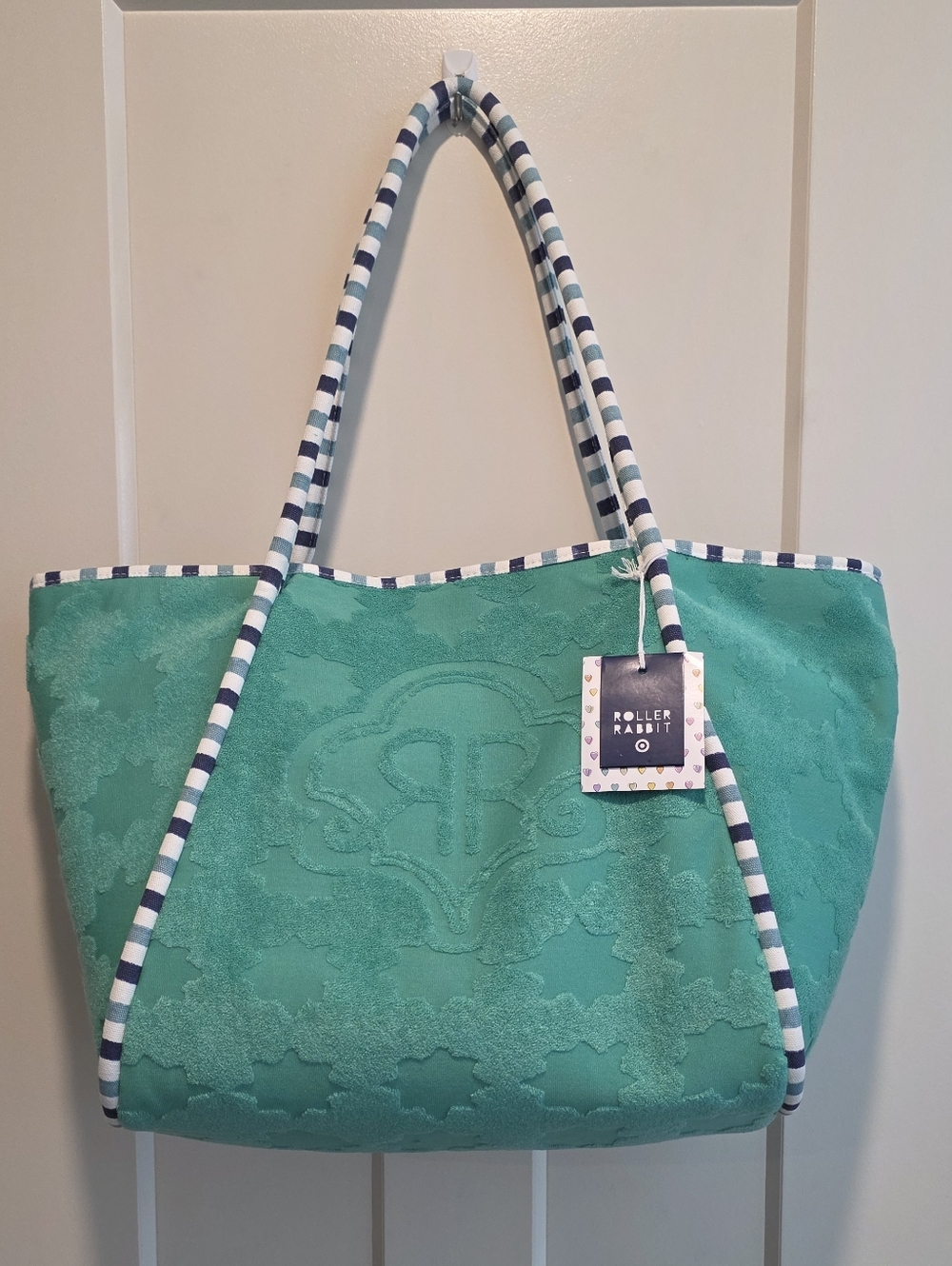Roller Rabbit x Target Star Geo Large Terry Beach Tote
Bag Green NWT